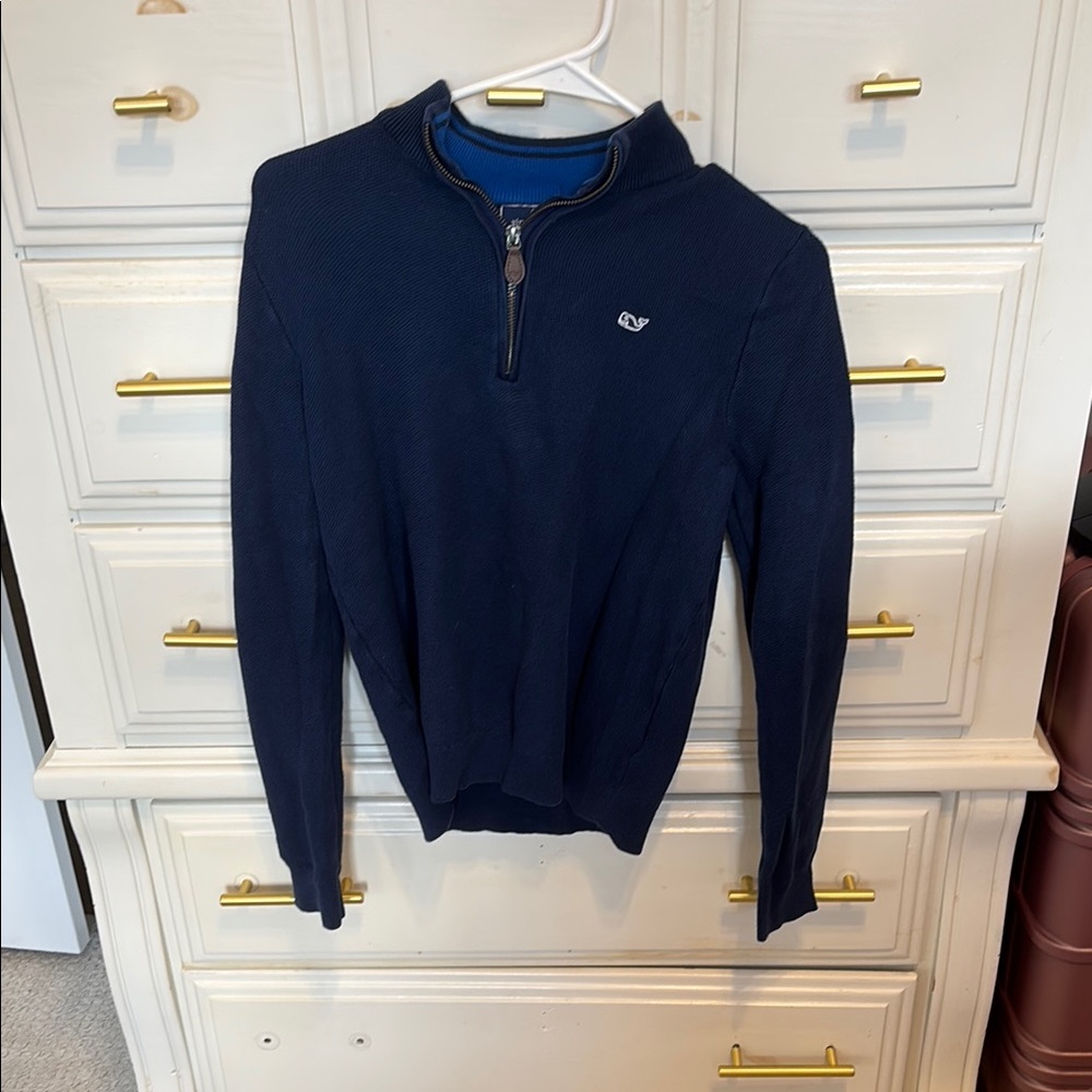 Vineyard Vines Men's Dark Blue Zip-Up Sweater
